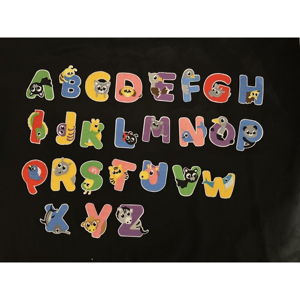 26-Piece Alphabet Animal Embroidered Patches Full Set + 17 Extra Patches Iron-On